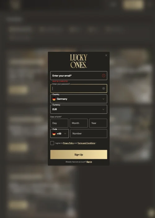 Registrierung Lucky One Casino<
